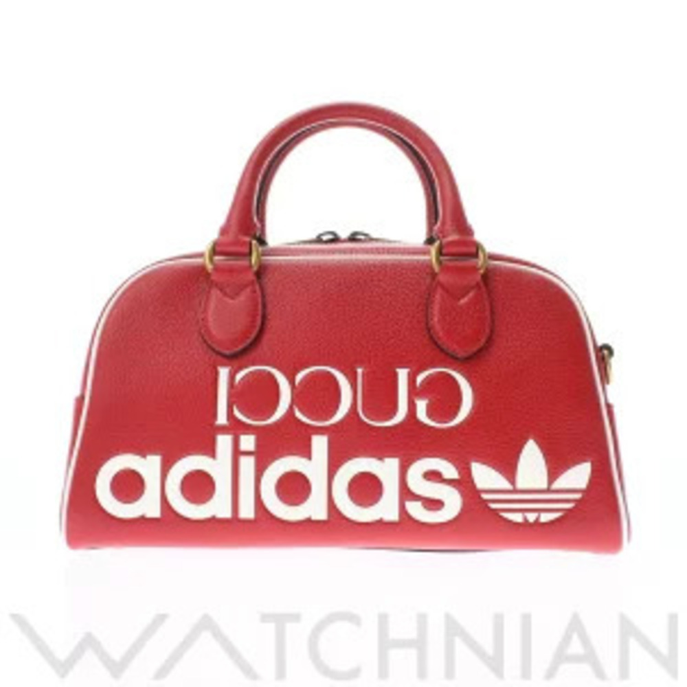 Gucci Adidas Duffle Bag Red Leather Handbag